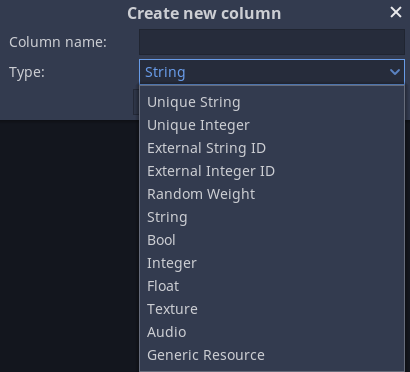 Add New Column Dialog
