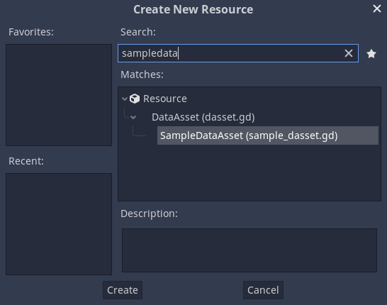 New Sample Data Asset