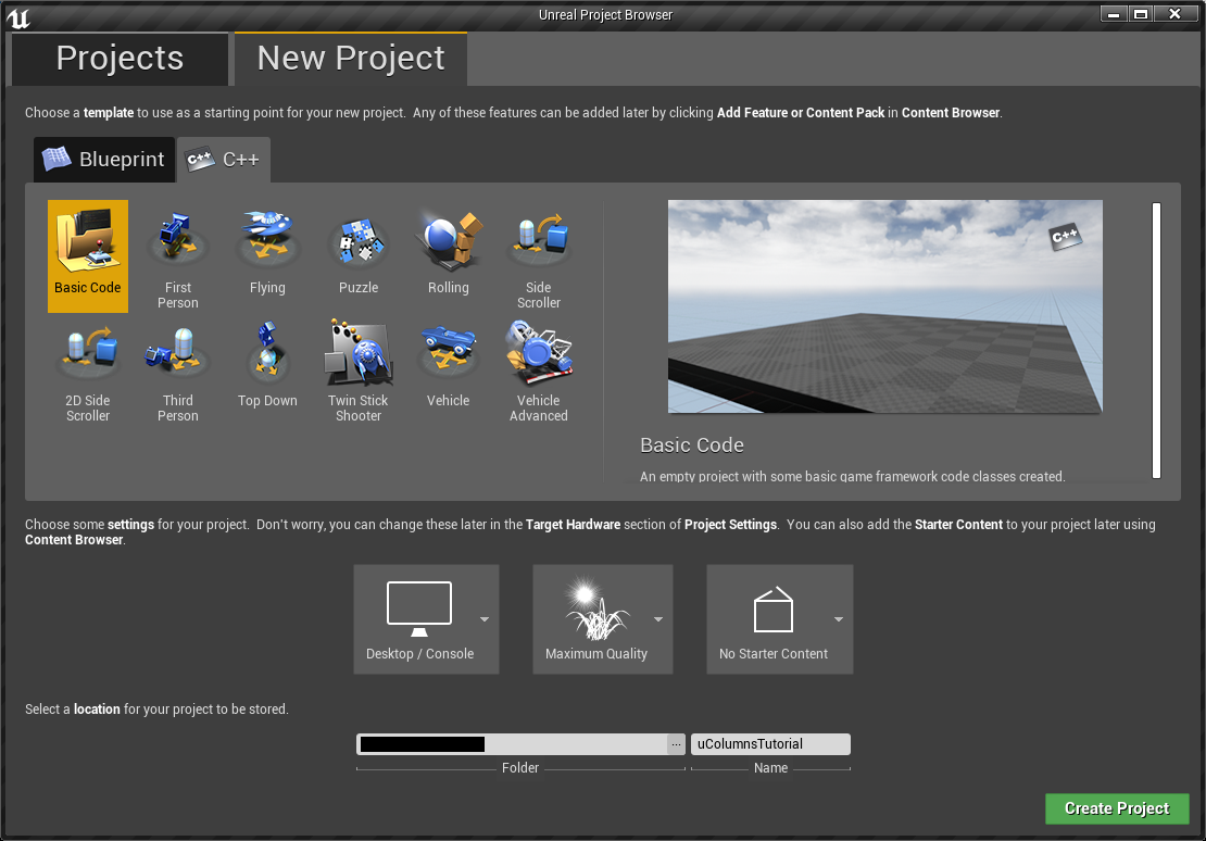 Create Project