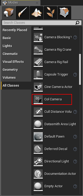 Col Camera Actor Object