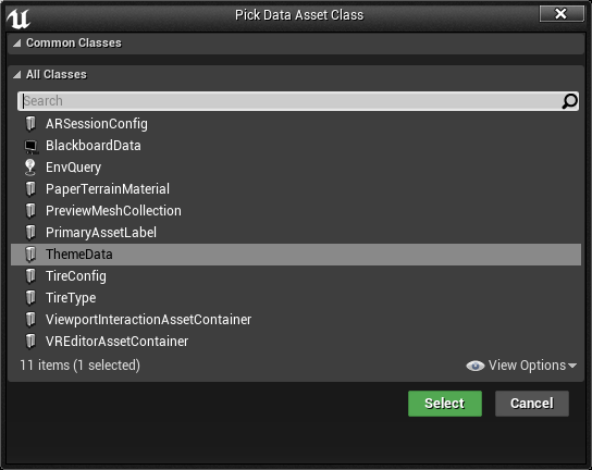 Theme Data Asset
