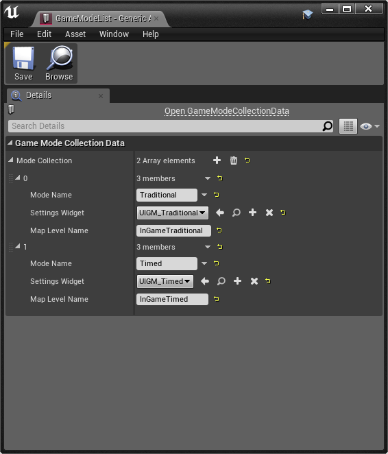 Mode List Data