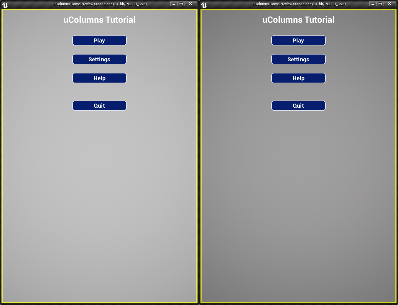 Main Menu Exposure Comparison