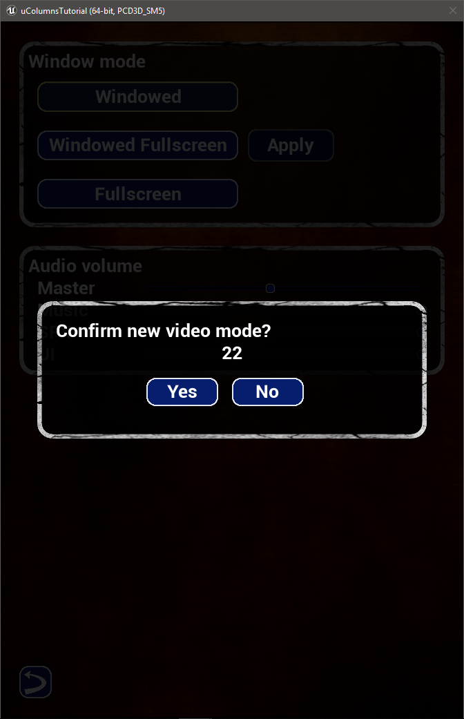 Confirm Video Mode Result