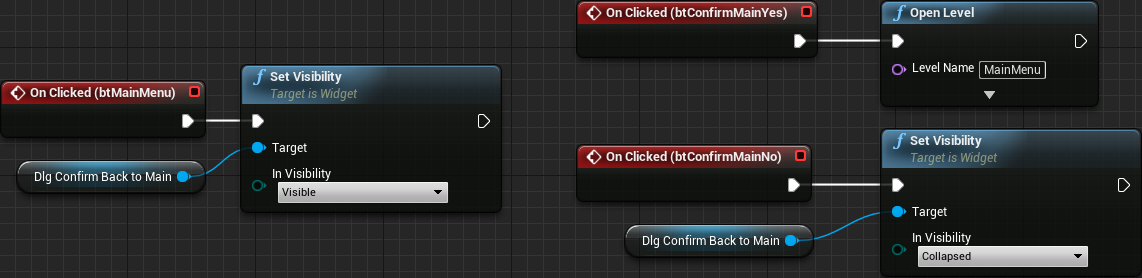 UI In Game Back to Main Menu Confirmation