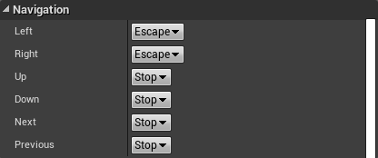 Button Navigation Properties