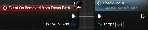 UI MainMenu Removed from Focus