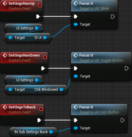 UIMainMenu Settings Navigation BP